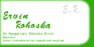 ervin rohoska business card